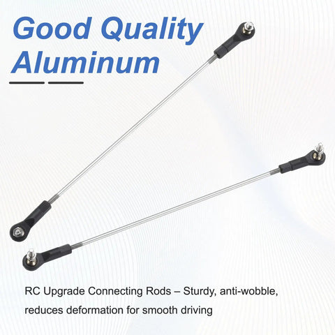 Adjustable RC Car Turnbuckle Camber Link Set 4 Pieces 234 244mm Length Aluminum Rod Ends With M3 Ball Head Crash Resistant Durable Steering Servo Linkage Replacement Parts For Off Road RC Trucks And Buggies, aluminum rods
