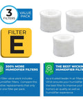 No Brainer Three Pack Premium Humidifier Filter Replacement For HC-14, HCM-6009, HCM-6011, HEV-680, HEV-685 Series, packaging and filters