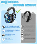 Kids Noise Canceling Ear Muffs For Autism Sensory Relief with blue pattern for concerts, safe metal-free design comparison