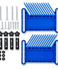 Built Like A Tank Table Saw Featherboard Adjustable Stackable Fence Jig T Slot T Rail Compatible woodworking safety accessory parts and accessories layout in blue.