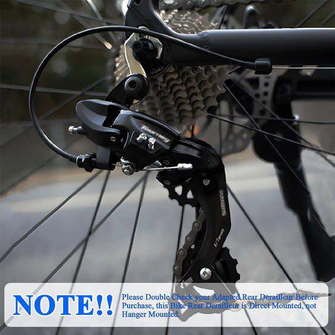 Black Six Or Seven Speed Rear Derailleur Direct Mount For Hybrid Commuter Mountain And Road Bikes on bike frame