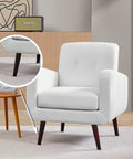 Image of a white armchair showcasing the 60 Pack White Nylon Furniture Sliders Round 16mm Glide Pads on wooden legs.
