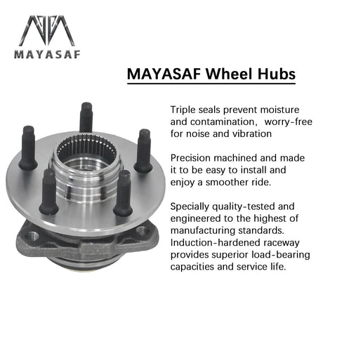 Front Wheel Hub Bearing Assembly for Ford Ranger and Mazda B4000 1998-2000 Front Disc Rear Drum 2-Wheel ABS on white background
