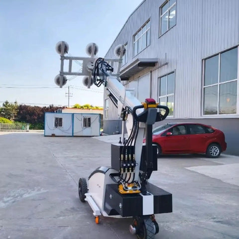 Heavy Duty Electric Glass Vacuum Lifter And 600 Lb Load Capacity Suction Hoist With Wireless Remote Controller for easy panel lifting outside.