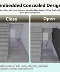 Comparison of closed and open Heavy Duty Basement Entry Door With Suction Cup For Easy Access And 90 Degree Opening, fits W28xL31in.