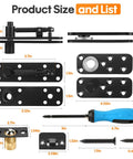 Pivot Hinge Kit For Murphy Door Hidden Door System Heavy Duty 570 Lb Load Bearing 360 Rotation layout with dimensions