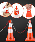 6 Pack 28 Inch Traffic Cones With Reflective Collar For Parking Lots And Driving Training Durable PVC Heavy Duty Safety Cones With Handles Highly Visible Day And Night with chains and handles