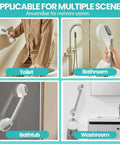 12 Inch Shower Grab Bar With Red Green Indicator Lights, No Slip Suction Bath Handle for various surfaces.