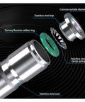Heavy Duty 304 Stainless Steel Pneumatic Quick Connect Fittings Ten Piece Kit For Four Through Twelve Millimeter Air Lines showing individual components and assembly parts.