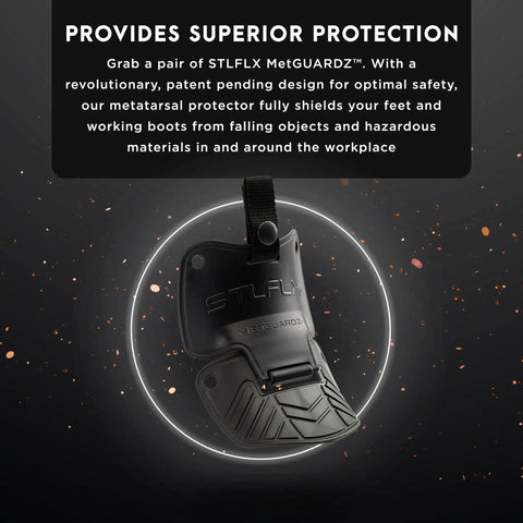 MetGUARDZ Metatarsal Guard for Safety Boots and Work Shoes, Lace-Up Toe Protection That Keeps Your Feet Safe From Falling Objects and Debris, Heavy-Duty Shield SEN 600