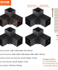Heavy Duty 4x4 Pergola Brackets Kit with 3-Way Corner Design, 4 pieces, screws, and manual for DIY outdoor wood projects