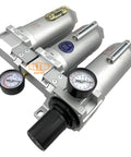 1 Inch NPT Beefy Industrial Grade Filter Regulator Coalescing Desiccant Dryer System with gauges and auto drain
