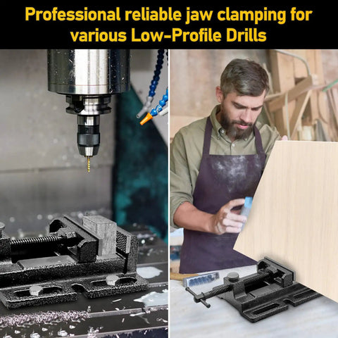 Heavy Duty 4 Inch Drill Press Vise With One Click Quick Release Cast Iron Milling Vise for precise bench work and drilling