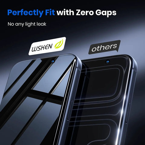 Close-up of Privacy Screen Protector For iPhone 17 Pro Max With Full Coverage Tempered Glass 24 Degree Anti Spy installed