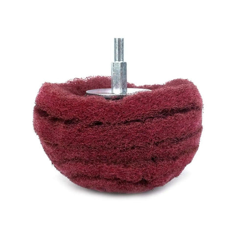 Awesome 3-Piece Red Mushroom Buffing Wheels With 2 3 And 4 Inch Sizes featuring a 2-inch red wheel for rust removal.