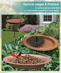 Extra Large Freestanding Bird Bath With Oval Chocolate Basin Detachable Decor Spa Metal Stake Stand And Bird Feeder