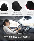 SHMZK car shift boot cover in black fabric with red stitching and top-ring opening; gaiter for most vehicles.