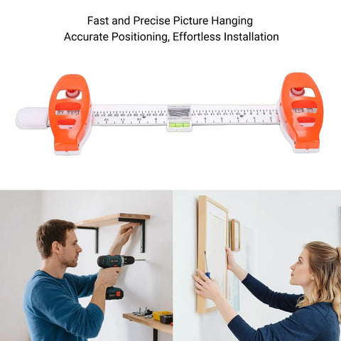 Picture Hanging Level Tool And Frame Positioning Ruler With Built In Bubble Level For Dead On Accuracy Sturdy Abs Wall Decor Alignment Guide That Takes All The Guesswork Out Of Hanging Heavy Frames And Gallery Walls