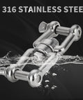 Double Shackle Swivel For Boat Set In Four Sizes One Quarter Inch Five Sixteenth Inch Three Eighth Inch One Half Inch Marine Grade 316