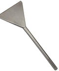 SDS Max 6 Inch Thinset Scraping Chisel For Tile Removal, 15 Inch Overall Length, side view showing metal blade and shank
