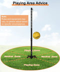 Diagram showing Tetherball Set With Ball And Rope For Outdoor Backyard Play Adjustable Tether Ball Pole With Screw Reinforcement 5 Prong Base