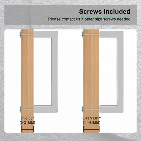Diagram showing screws for Six And One Quarter Inch Brushed Nickel Stainless Steel Cabinet Pulls 20 Pack, with size measurements.