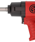One Half Inch Air Impact Wrench With Two Inch Extension Anvil Twin Hammer Pistol Grip Industrial Repair And Assembly Tool In Durable Pistol Handle Design 715 Foot Pounds Of Torque And 970 Nm At Ten Thousand RPM, side view