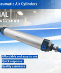 Mini Pneumatic Cylinder MAL 32x125 Double Acting Aluminum Single Rod 32mm Bore 125mm Stroke Air Powered