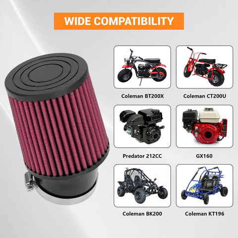 Air Filter Intake Kit For Go Karts And Mini Bikes Durable Easy Install 6.5 HP GX160 GX200 Predator 212cc Coleman BK200 BT200X CT200U Trail