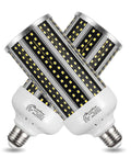 Two Pack 60W LED Corn Light Bulbs 6000 Lumens 6500K Daylight White E26 E27 Base for outdoor and indoor use