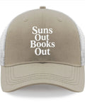 Apricot Low Profile Trucker Hat For Men And Women Breathable Cotton Cap With Six Air Holes Lightweight front view with text design.