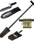 All Terrain Dig Pouch With Mesh Drain Screens For Sifting Dirt And Water Edge Digger Spade With Carbon Steel Blade And Non Slip Grip Razor Relic Shovel For Treasure Hunting Bundle