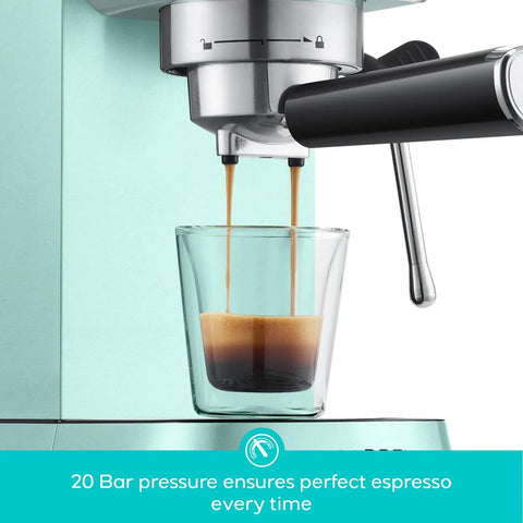 Compact Stainless Steel Espresso Machine With Powerful Steam Wand For Killer Lattes And Smooth Shots At Home brewing espresso shot.