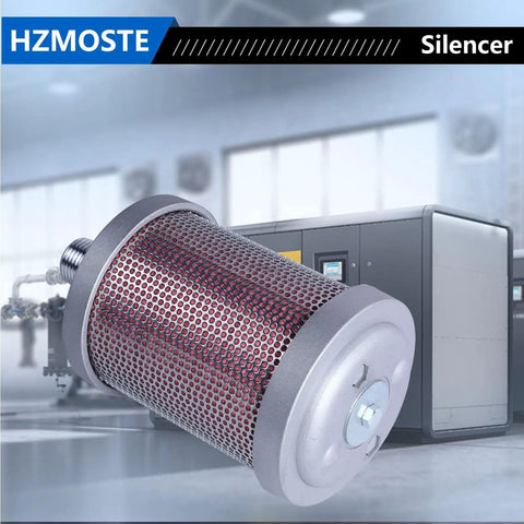Exhaust Silencer For Air Compressors Dryers And Vacuum Pumps With One Half Inch NPT Male Connection in industrial setting