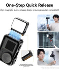 Dope Mini LED Vlogging Light For Action Cameras With 12 LEDs showing magnetic mount and quick release features