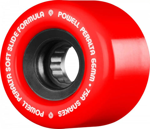 Snakes 02 66Mm Red Skateboard Wheels 75A Hardness Soft Slide Formula SSF 46Mm Wide Smooth Rolling Ride