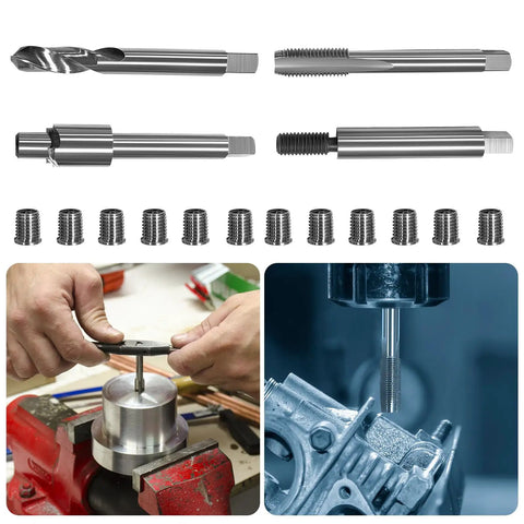 Top Shelf M7x1.0 Metric Thread Repair Kit With 9.5mm Stainless Steel Helical Inserts Auto Engine Bolt Hole Restore Dead Simple Power Drill Install No Sweat Professional Grade Fix