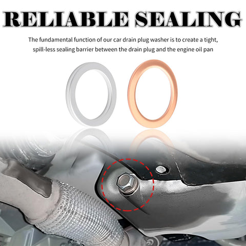 20 Pack M18 Oil Drain Plug Gasket Set Copper And Aluminum Crush Washers for tight seal on car engine