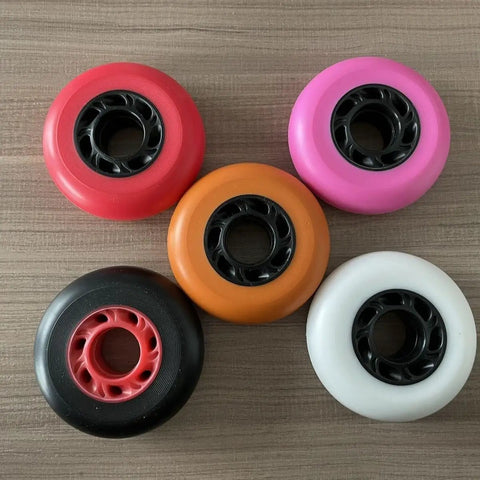 Skate Wheel Replacements For Inline Skates 68Mm 72Mm 76Mm Or 80Mm 92A Hardness, five assorted color wheels on table