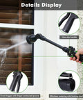 Heavy Duty Metal Hose Wand Sprayer For Garden Hose 16 Inch Zinc Alloy Watering Wand With Built To Last Bronze Finish TPU Coated Dial Easy Grip Tough As Nails Shock Resistant For Daily Yard Work And Reliable Watering black hose wand spraying water with non-slip handle