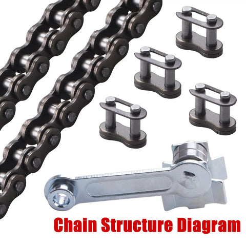 25 Roller Chain 132 Link Heavy Duty Drive Chain For Razor MX500 MX650 SX500 MiniMoto XRF500 Electric Dirt Bike with tensioner