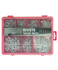 Dome Head Blind Pop Rivets Kit With 570 Pieces And 3 Drill Bits For Quick Install In Metal Plastic And Wood Aluminum Rivets Set Built To Last Works With Manual Or Pneumatic Rivet Guns Secure And Vibration Resistant Hold. 570-piece rivet case