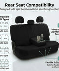 Universal Car Seat Covers Full Set For SUV Truck Sedan Van, all purpose cloth seat cover set, rear split bench, black fabric