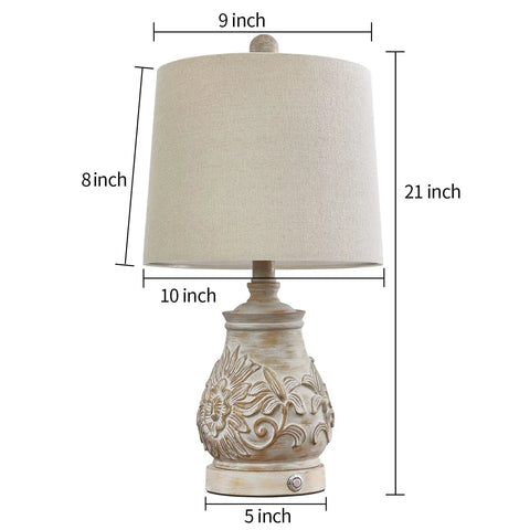 21 Inch 3 Way Dimmable Touch Table Lamp With Two Usb Ports For Living Room And Bedroom Decor Cozy Classic Rustic