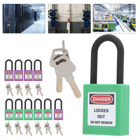5 Pack Industrial Lockout Tagout Padlocks Green With Keyed Different Design Engineered To Survive Hella Rough Shifts Built Dang Tough For Dead Simple Machine Guarding And Tagging