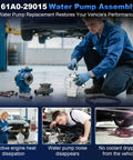 Mechanic installing Electric Engine Water Pump With Gasket For Toyota Prius And Lexus Ct200h, Stainless Steel Rotor on vehicle