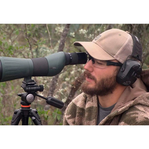 Wireless Hearing Protection Earmuffs For Hunting And Range Shooting With 26dB NRR Four Microphones 9x Hearing Boost Comfortable Fit Real Time Ambient Awareness Includes Two AAA Batteries