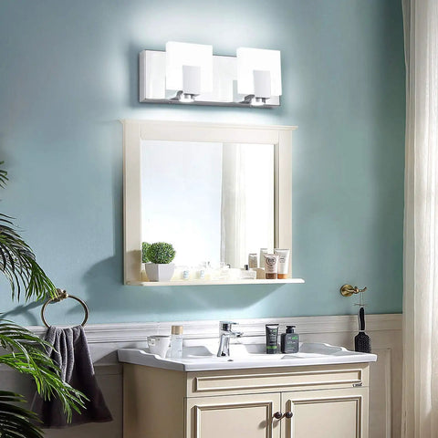Dimmable Matte Black Bathroom Vanity Lights Over Mirror Modern LED Vanity Light 2 Light Fixtures above bathroom mirror
