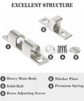 Double Roller Catch Cabinet Latches, Adjustable Ball Tension Brass Roller Catch, 67mm Solid Metal Cabinet Latches And Catches
