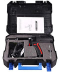Heavy Duty Electric Blind Riveter 600 Watt Power Tool in hard case with accessories and manual for industrial use.